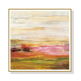 Darrahopens Home & Garden > Wall Art 100cmx100cm Blooming Field Gold Frame Canvas Wall Art