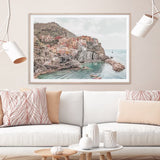 Darrahopens Home & Garden > Wall Art 100cmx150cm Italy Cinque Terre Wood Frame Canvas Wall Art