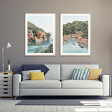 Darrahopens Home & Garden > Wall Art 100cmx150cm Italy Coast 2 Sets Wood Frame Canvas Wall Art