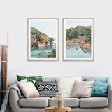 Darrahopens Home & Garden > Wall Art 100cmx150cm Italy Coast 2 Sets Wood Frame Canvas Wall Art