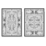 Darrahopens Home & Garden > Wall Art 40cmx60cm Black White Pattern 2 Sets Black Frame Canvas Wall Art