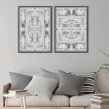 Darrahopens Home & Garden > Wall Art 40cmx60cm Black White Pattern 2 Sets Black Frame Canvas Wall Art