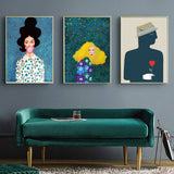 darrahopens Home & Garden > Wall Art 40cmx60cm Modern Figure 3 Sets Gold Frame Canvas Wall Art