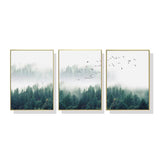 darrahopens Home & Garden > Wall Art 40cmx60cm Mystical Forest  3 Sets Gold Frame Canvas Wall Art