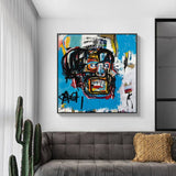 darrahopens Home & Garden > Wall Art 50cmx50cm Blue Head Black Frame Canvas Wall Art