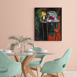 Darrahopens Home & Garden > Wall Art 50cmx70cm Reading Girl by Pablo Picasso Black Frame Canvas Wall Art