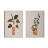 Darrahopens Home & Garden > Wall Art 60cmx90cm Boho Botanical Art 2 Sets Gold Frame Canvas Wall Art