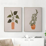 Darrahopens Home & Garden > Wall Art 60cmx90cm Boho Botanical Art 2 Sets Gold Frame Canvas Wall Art