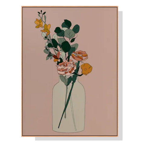 Darrahopens Home & Garden > Wall Art 60cmx90cm Boho Floral Wood Frame Canvas Wall Art