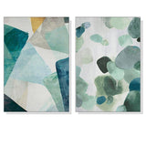 Darrahopens Home & Garden > Wall Art 60cmx90cm Green Marble 2 Sets White Frame Canvas Wall Art