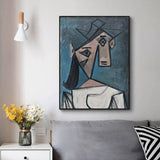 Darrahopens Home & Garden > Wall Art 60cmx90cm Head Of A Woman By Pablo Picasso Black Frame Canvas Wall Art