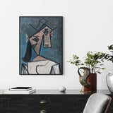 Darrahopens Home & Garden > Wall Art 60cmx90cm Head Of A Woman By Pablo Picasso Black Frame Canvas Wall Art