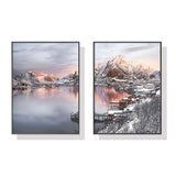 darrahopens Home & Garden > Wall Art 60cmx90cm Nordic Norway 2 Sets Black Frame Canvas Wall Art