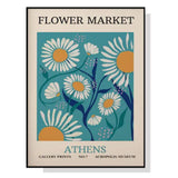 Darrahopens Home & Garden > Wall Art 70cmx100cm Flower Market Athens Black Frame Canvas Wall Art