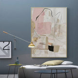 Darrahopens Home & Garden > Wall Art 80cmx120cm Abstract Pink Gold Frame Canvas Wall Art