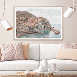 Darrahopens Home & Garden > Wall Art 90cmx135cm Italy Cinque Terre Wood Frame Canvas Wall Art