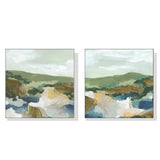 Darrahopens Home & Garden > Wall Art Wall Art 100cmx100cm Abstract Landscape 2 Sets White Frame Canvas