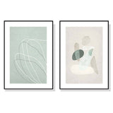 Darrahopens Home & Garden > Wall Art Wall Art 100cmx150cm Abstract body and lines 2 Sets Black Frame Canvas