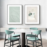 Darrahopens Home & Garden > Wall Art Wall Art 100cmx150cm Abstract body and lines 2 Sets Black Frame Canvas