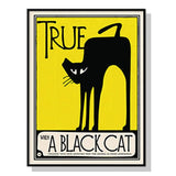 Darrahopens Home & Garden > Wall Art Wall Art 100cmx150cm Black Cat Black Frame Canvas