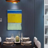 Darrahopens Home & Garden > Wall Art Wall Art 100cmx150cm Blue Yellow Green By Mark Rothko Black Frame Canvas