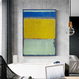 Darrahopens Home & Garden > Wall Art Wall Art 100cmx150cm Blue Yellow Green By Mark Rothko Black Frame Canvas