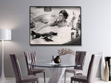 Darrahopens Home & Garden > Wall Art Wall Art 100cmx150cm Brigitte Bardot In the bath poster, Black Frame Canvas