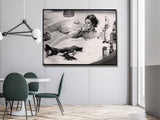 Darrahopens Home & Garden > Wall Art Wall Art 100cmx150cm Brigitte Bardot In the bath poster, Black Frame Canvas