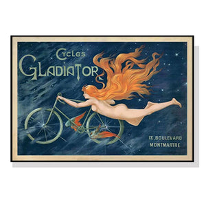 Darrahopens Home & Garden > Wall Art Wall Art 100cmx150cm Marchio Art Cycles Gladiator Black Frame Canvas