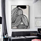 Darrahopens Home & Garden > Wall Art Wall Art 100cmx150cm Mid Century Figure Black Frame Canvas