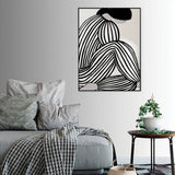 Darrahopens Home & Garden > Wall Art Wall Art 100cmx150cm Mid Century Figure Black Frame Canvas