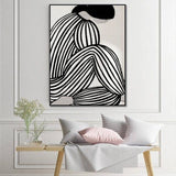 Darrahopens Home & Garden > Wall Art Wall Art 100cmx150cm Mid Century Figure Black Frame Canvas