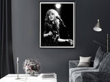 Darrahopens Home & Garden > Wall Art Wall Art 30cmx40cm Young Stevie Nicks in Concert Poster, Black Frame Canvas