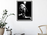 Darrahopens Home & Garden > Wall Art Wall Art 30cmx40cm Young Stevie Nicks in Concert Poster, Black Frame Canvas