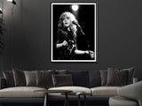 Darrahopens Home & Garden > Wall Art Wall Art 30cmx40cm Young Stevie Nicks in Concert Poster, Black Frame Canvas