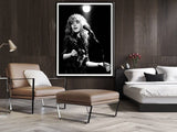 Darrahopens Home & Garden > Wall Art Wall Art 30cmx40cm Young Stevie Nicks in Concert Poster, Black Frame Canvas