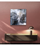 Darrahopens Home & Garden > Wall Art Wall Art 40cmx40cm Marbled Black Grey Black Frame Canvas