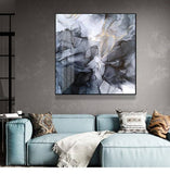 Darrahopens Home & Garden > Wall Art Wall Art 40cmx40cm Marbled Black Grey Black Frame Canvas