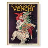 Darrahopens Home & Garden > Wall Art Wall Art 40cmx60cm Cioccolato Venchi Vintage Gold Frame Canvas