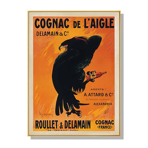 Darrahopens Home & Garden > Wall Art Wall Art 40cmx60cm Cognac de l’Aigle Gold Frame Canvas