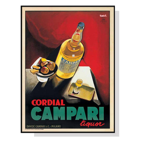 Darrahopens Home & Garden > Wall Art Wall Art 40cmx60cm Cordial Campari Liquor Black Frame Canvas