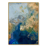 Darrahopens Home & Garden > Wall Art Wall Art 40cmx60cm Marbled Blue Gold Artwork Gold Frame Canvas