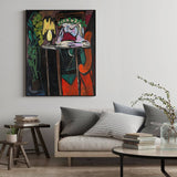 Darrahopens Home & Garden > Wall Art Wall Art 40cmx60cm Reading Girl by Pablo Picasso Black Frame Canvas