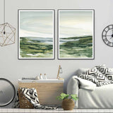 Darrahopens Home & Garden > Wall Art Wall Art 40cmx60cm Watercolor landscape 2 Sets Black Frame Canvas