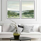 Darrahopens Home & Garden > Wall Art Wall Art 40cmx60cm Watercolor landscape 2 Sets Black Frame Canvas