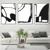 Darrahopens Home & Garden > Wall Art Wall Art 70cmx100cm Black and White 3 Sets Black Frame Canvas