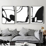 Darrahopens Home & Garden > Wall Art Wall Art 70cmx100cm Black and White 3 Sets Black Frame Canvas