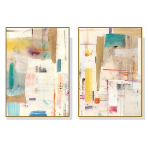 Darrahopens Home & Garden > Wall Art Wall Art 80cmx120cm Sonder By Jean Kenna 2 Sets Gold Frame Canvas