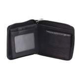 Darrahopens Men's Fashion > Accessories Pierre Cardin Zip Around Mens Leather Wallet with Chain in Black