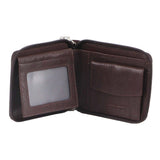 Darrahopens Men's Fashion > Accessories Pierre Cardin Zip Around Mens Leather Wallet with Chain in Chestnut